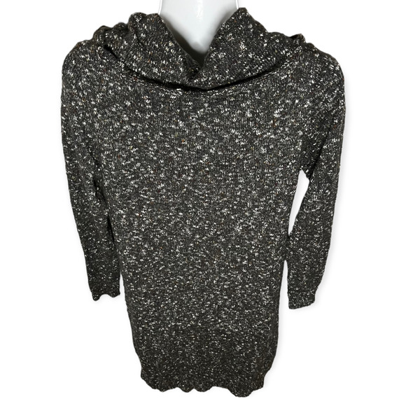 Max Studio Marled Brown Cowl Neck Knit Sweater Dress Long Sleeve Size Medium - Picture 8 of 12